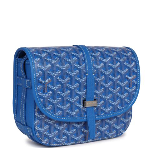 Goyard Goyardine Blue Belvedere PM Bag Palladium 